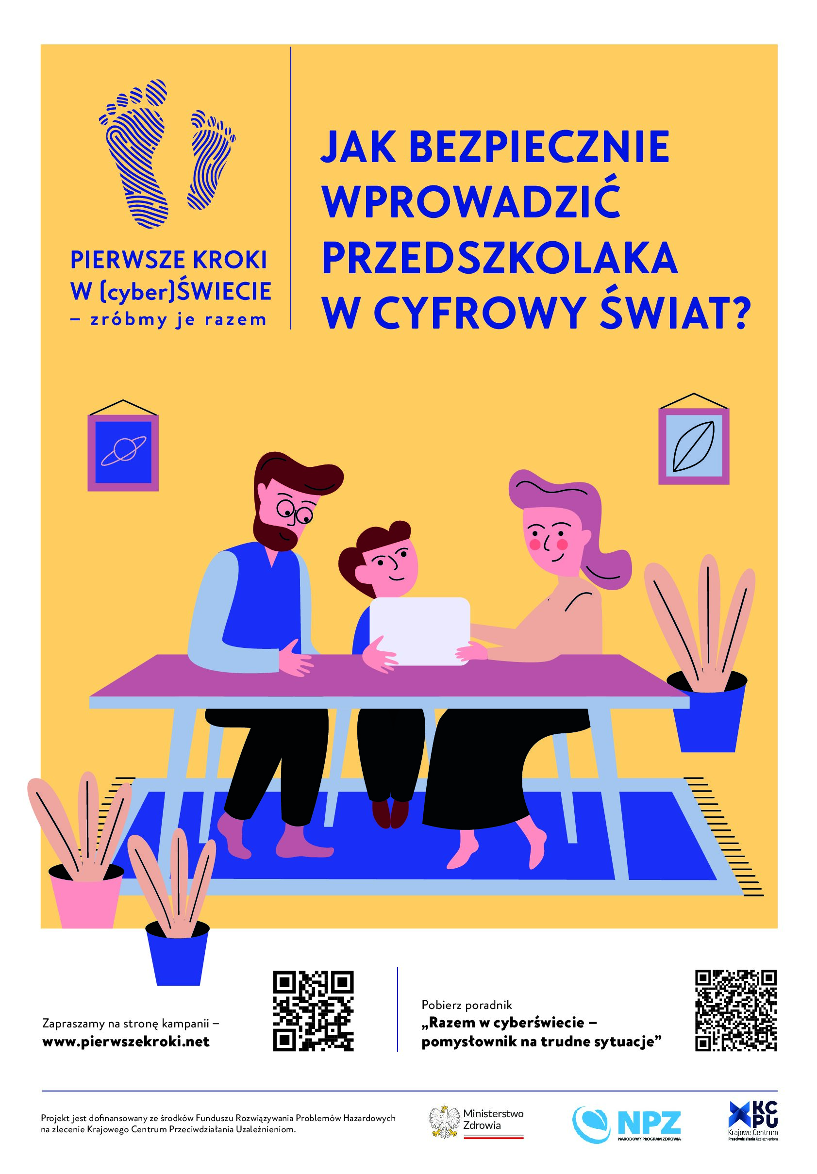 Plakat jak bezpiecznie wprowadzić przedszkolaka w cyfrowy świat